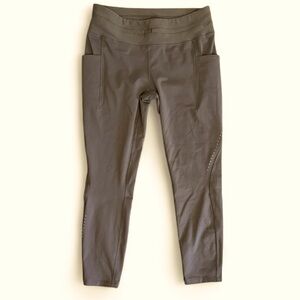 Baleaf Fleece Lined Leggings Brown Tan with Pockets Large L EUC